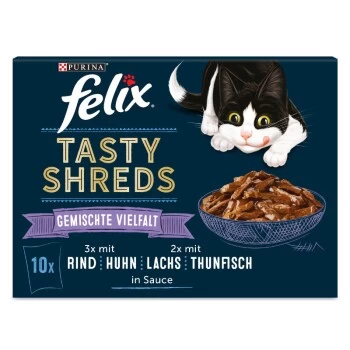 Felix Tasty Shreds Geschmischte Vielfalt 80x80g 3 Felix Tasty Shreds Geschmischte Vielfalt 80x80g