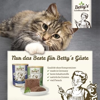 Betty's Landhausküche Rind Pur Mit Leinöl 6 X 200g Für Katze 5 Betty's Landhausküche Rind Pur Mit Leinöl 6 X 200g Für Katze – Bild 3