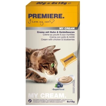 PREMIERE My Cream 11x6x15g Huhn & Heidelbeeren 3 PREMIERE My Cream 11x6x15g Huhn & Heidelbeeren