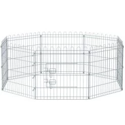 FEANDREA Welpenauslauf Faltbar Silber