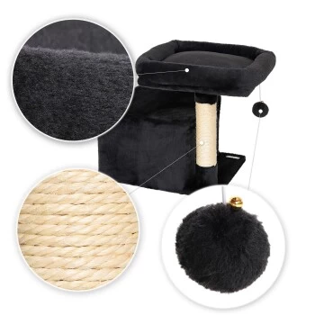 Lionto Kratzbaum 50 Cm Schwarz 7 Lionto Kratzbaum 50 Cm Schwarz – Bild 5