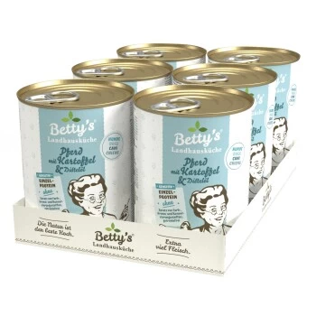 Betty's Landhausküche Pferd & Kartoffel & Distelöl 6 X 400g Für Hund 4 Betty's Landhausküche Pferd & Kartoffel & Distelöl 6 X 400g Für Hund – Bild 2