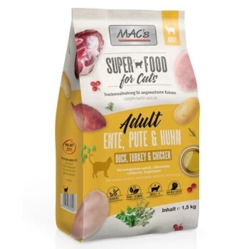 MAC's Superfood For Cats Adult Ente, Pute & Huhn 1,5kg 3 MAC's Superfood For Cats Adult Ente, Pute & Huhn 1,5kg