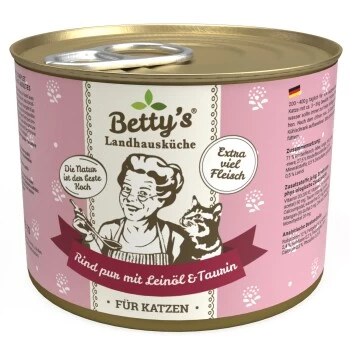 Betty's Landhausküche Rind Pur Mit Leinöl 6 X 200g Für Katze 3 Betty's Landhausküche Rind Pur Mit Leinöl 6 X 200g Für Katze