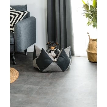 Lionto Hundebett - Kronenkissen Grau/ Schwarz S 4 Lionto Hundebett - Kronenkissen Grau/ Schwarz S – Bild 2