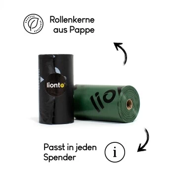 Lionto 900 Hundekotbeutel, Schwarz/grün 4 Lionto 900 Hundekotbeutel, Schwarz/grün – Bild 2