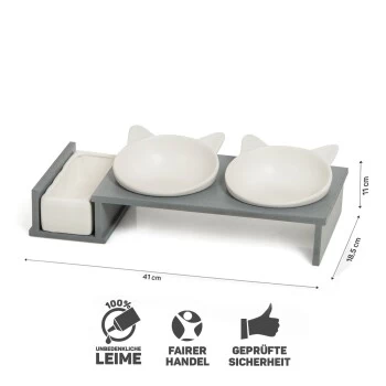 Canadian Cat Company Futterbar Cat Diner Grau/ Weiß 10 Canadian Cat Company Futterbar Cat Diner Grau/ Weiß – Bild 8