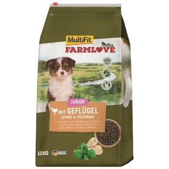 MultiFit Farmlove Junior Spinat Geflügel 12kg 3 MultiFit Farmlove Junior Spinat Geflügel 12kg