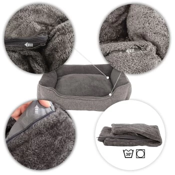 Lionto Hundebett Meliert Hundekissen Grau S 8 Lionto Hundebett Meliert Hundekissen Grau S – Bild 6