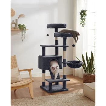 FEANDREA Katzenbaum 142cm Hellgrau Dunkelgrau 4 FEANDREA Katzenbaum 142cm Hellgrau Dunkelgrau – Bild 2