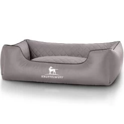 Knuffelwuff Hundebett Milan Aus Laser-gestepptem Kunstleder Grau M-L