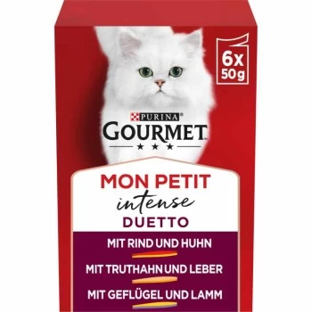 GOURMET Mon Petit Intense 8x6x50g Duetti Mit Fleisch 3 GOURMET Mon Petit Intense 8x6x50g Duetti Mit Fleisch