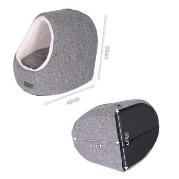 Lionto Katzenhöhle Mit Wendekissen Hellgrau 8 Lionto Katzenhöhle Mit Wendekissen Hellgrau – Bild 6
