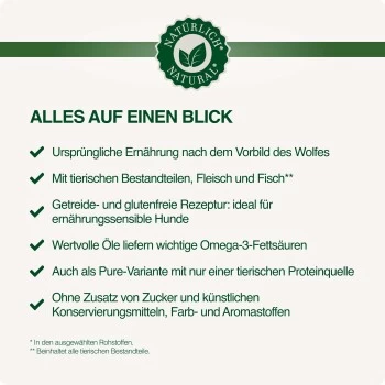 REAL NATURE WILDERNESS Junior Wurst Best Turkey - Truthahn Mit Buchweizen & Apfel 6x400 G 4 REAL NATURE WILDERNESS Junior Wurst Best Turkey - Truthahn Mit Buchweizen & Apfel 6x400 G – Bild 2